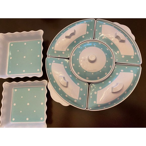 TEMPTATIONS Other - Temptations Aqua Blue Melamine Serving Tray